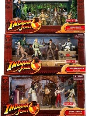 2008 Indiana Jones Hasbro Target Exclusive Raiders-Crusade-Kingdom 3-pack - NOS